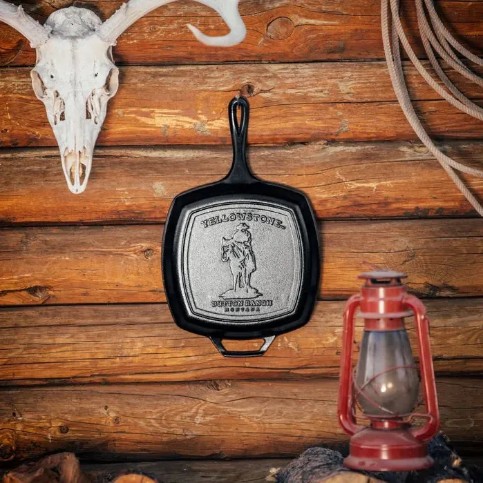 Lodge Yellowstone Cowboy Cast Iron Square Grill Pan - 26.7cm