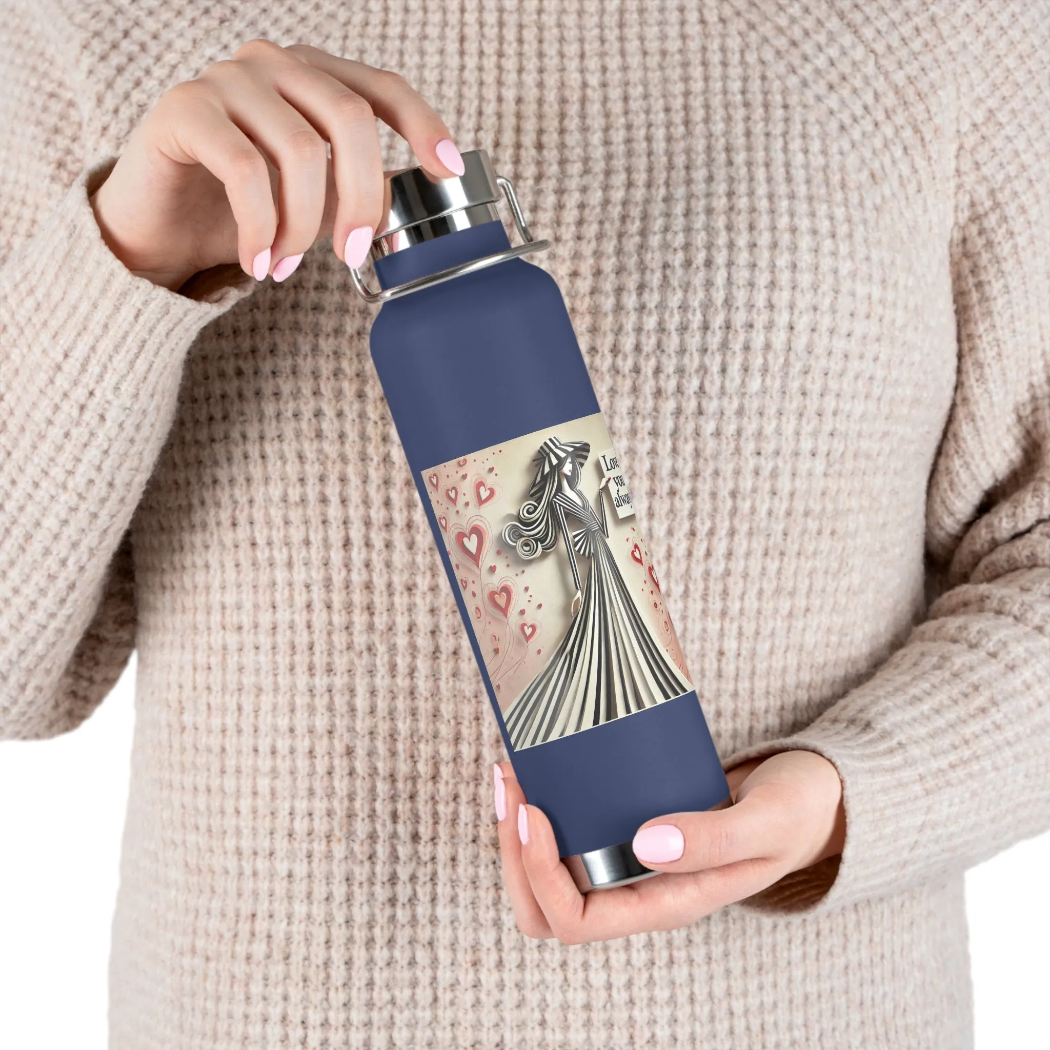 Love You Always Copper Vacuum Insulated Bottle, 22oz