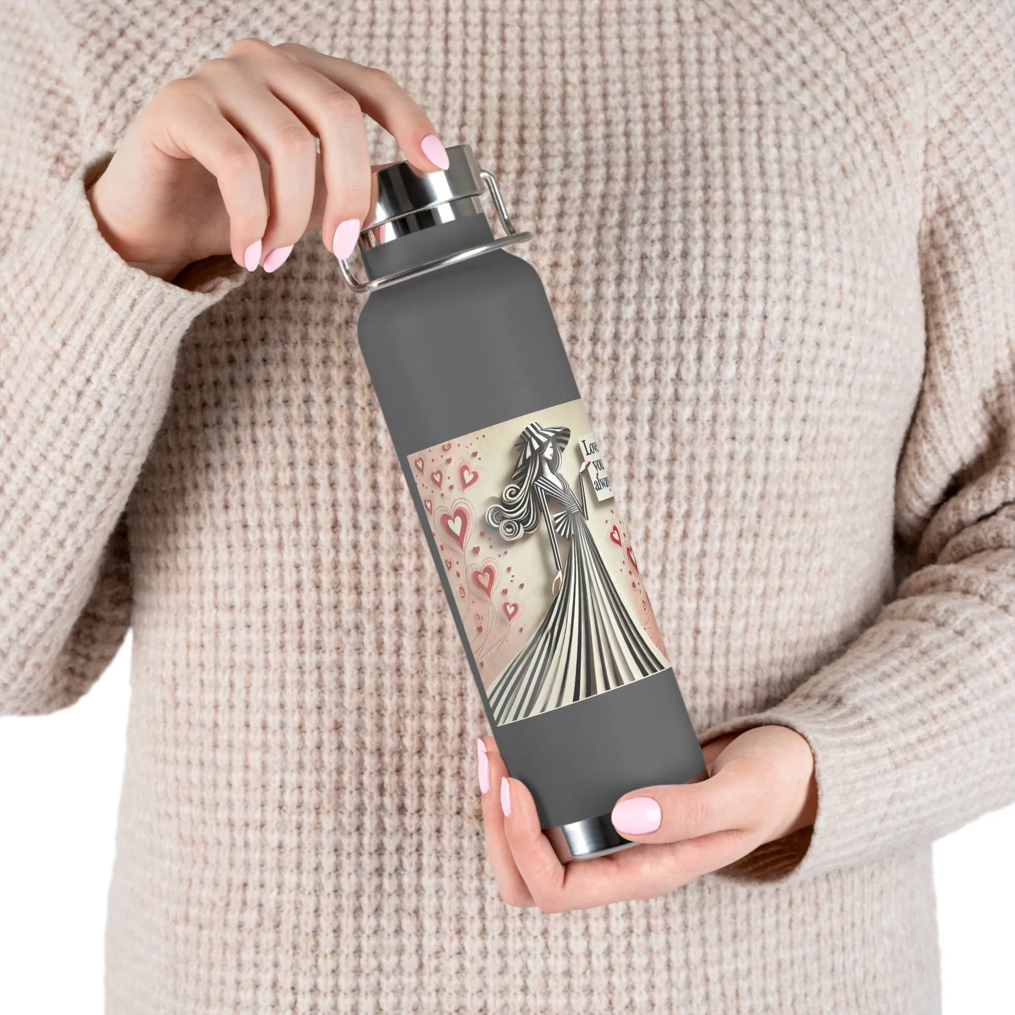 Love You Always Copper Vacuum Insulated Bottle, 22oz