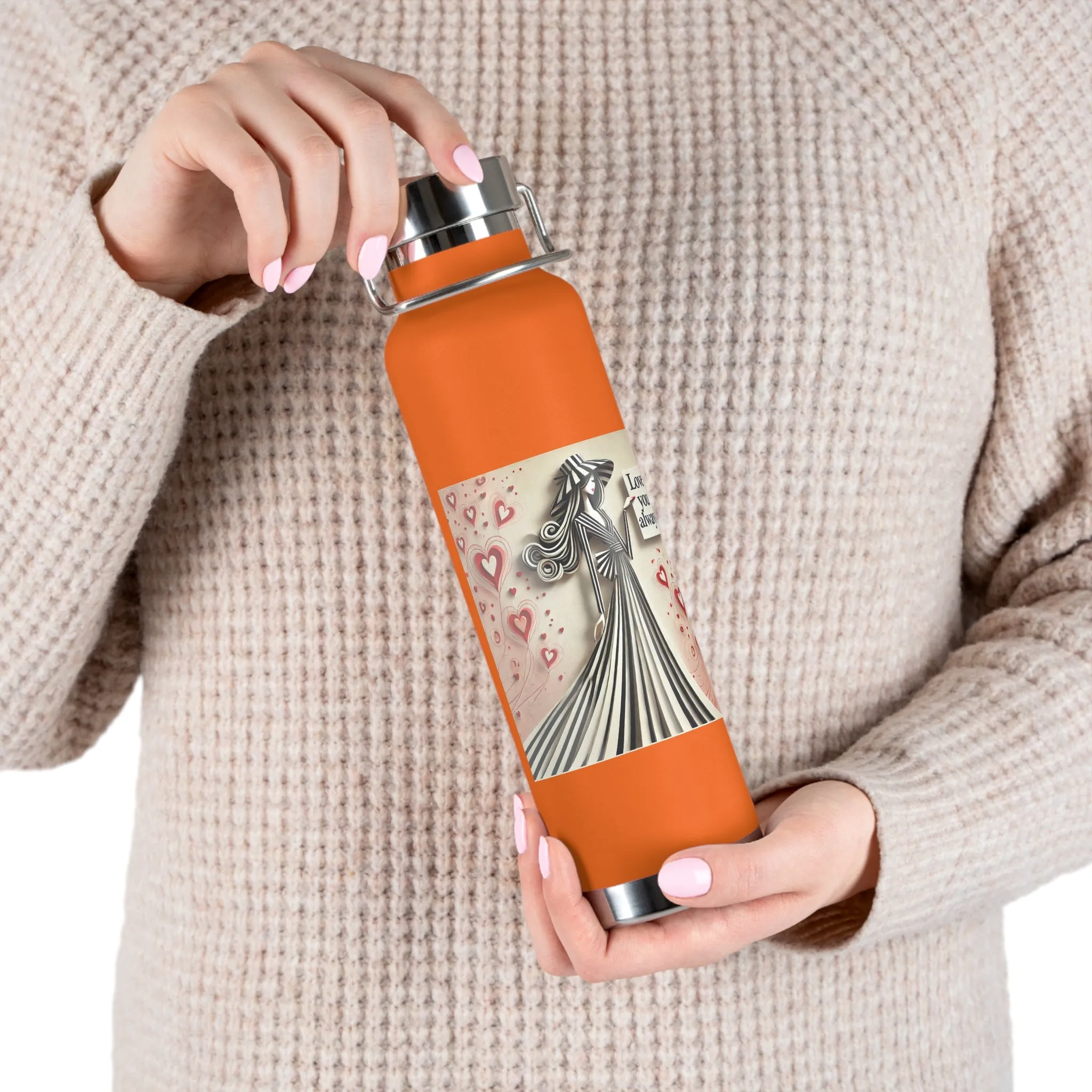 Love You Always Copper Vacuum Insulated Bottle, 22oz