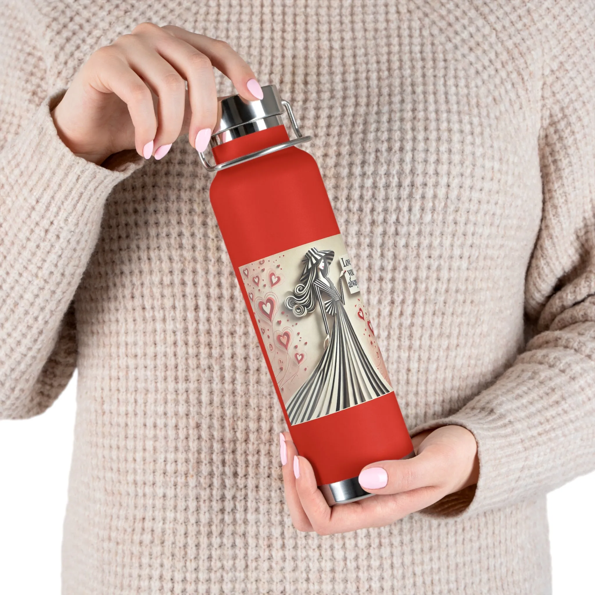 Love You Always Copper Vacuum Insulated Bottle, 22oz