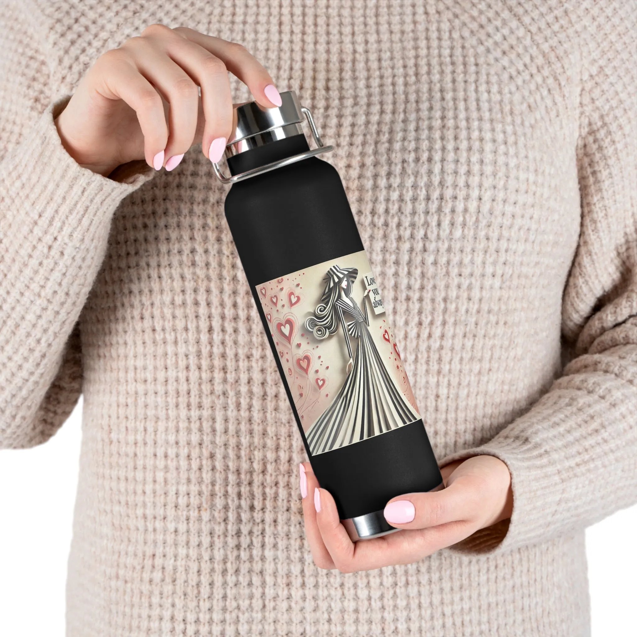 Love You Always Copper Vacuum Insulated Bottle, 22oz