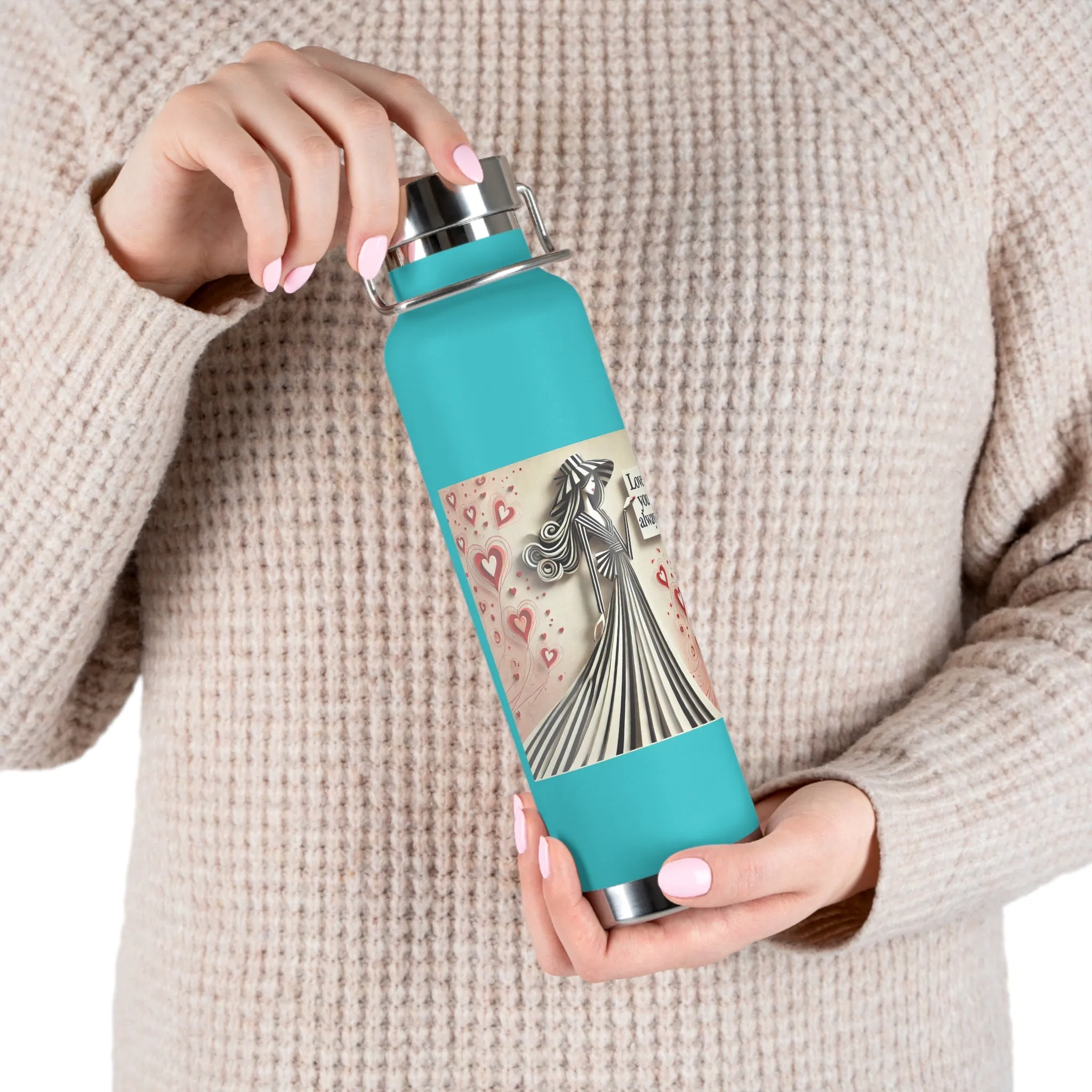 Love You Always Copper Vacuum Insulated Bottle, 22oz