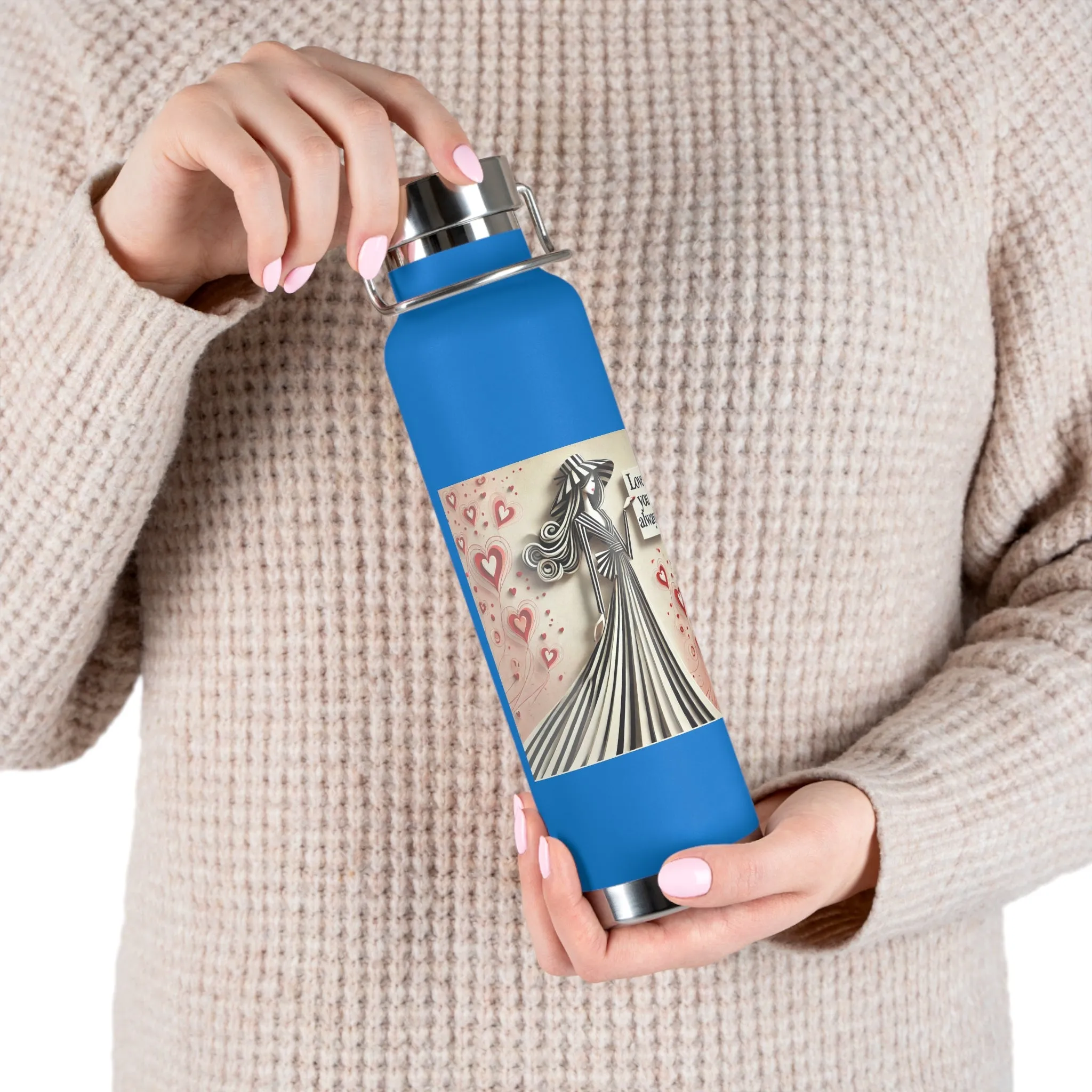 Love You Always Copper Vacuum Insulated Bottle, 22oz