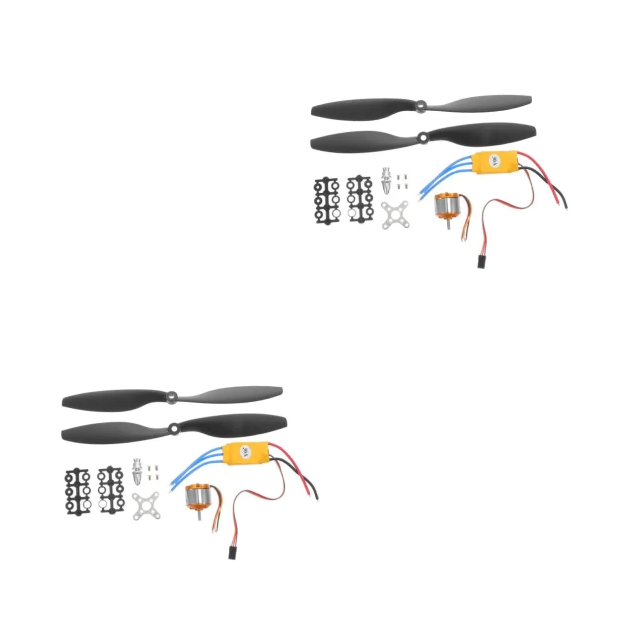 Lurrose 2sets Professional Motor Kit Esc and Screw Electric Machinery for Quadcopter Plane and Helicopter Replacement Parts