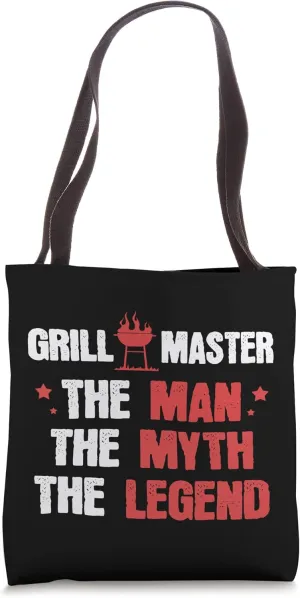 Man Myth Legend Pun Barbecue BBQ Grilling Chef Cook Barbeque Tote Bag