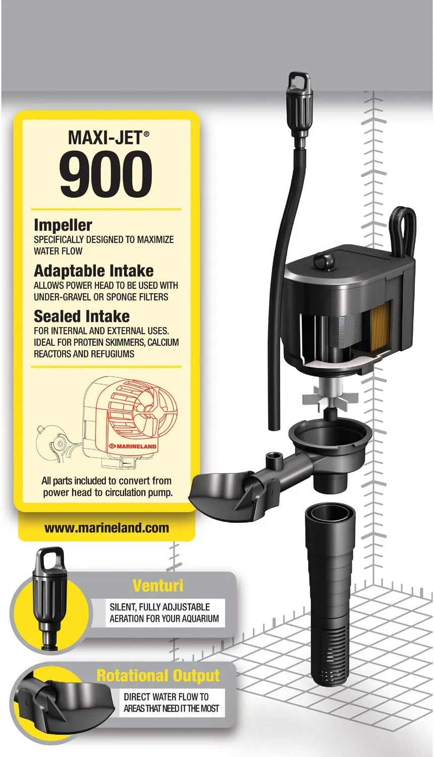 Marineland Maxi-Jet 900, Multi-Use Water Pump And Power Head, Fully Convertible