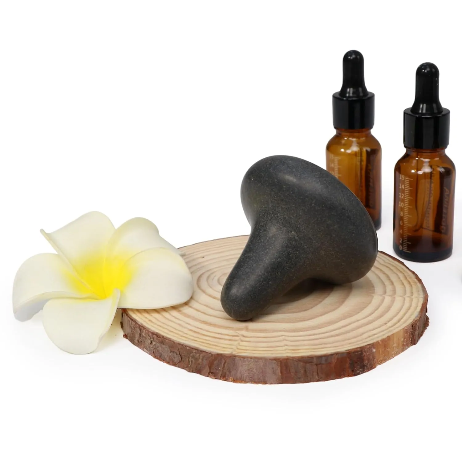 Master Massage Mushroom Shaped Basalt Hot Stone Kit – Trigger Point & Acupressure Tools for Deep Tissue Relaxation & Reflexology Massage – 1 Piece Basalt Rock