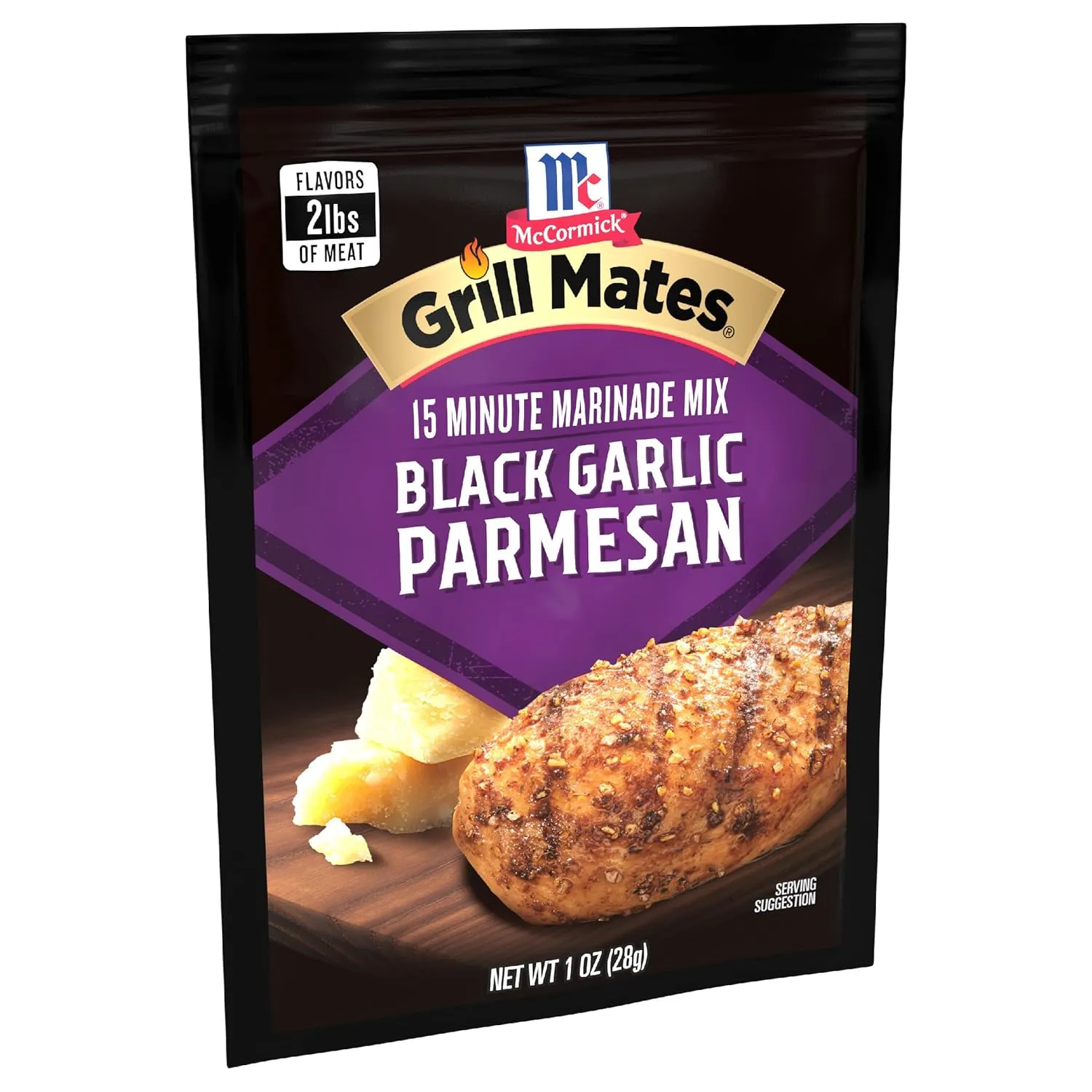 McCormick Grill Mates Black Garlic Parmesan 3-In-1 Seasoning Mix, 1 oz (Pack of 12)