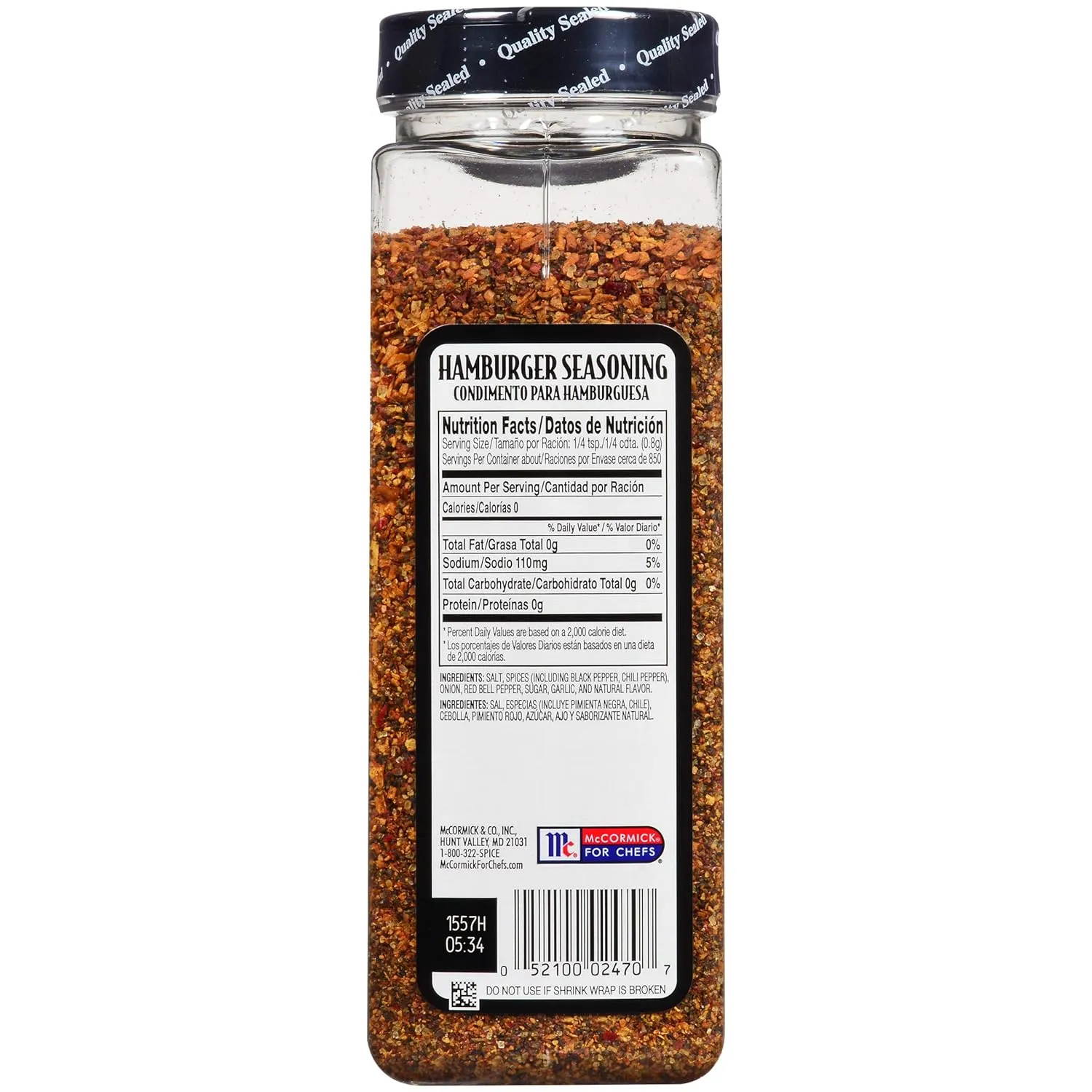 McCormick Grill Mates Hamburger Seasoning, 24 oz - One 24 Ounce Container of Hamburger Seasoning Mix with Bold Blend of Ground Peppers, Onion and Savory Garlic