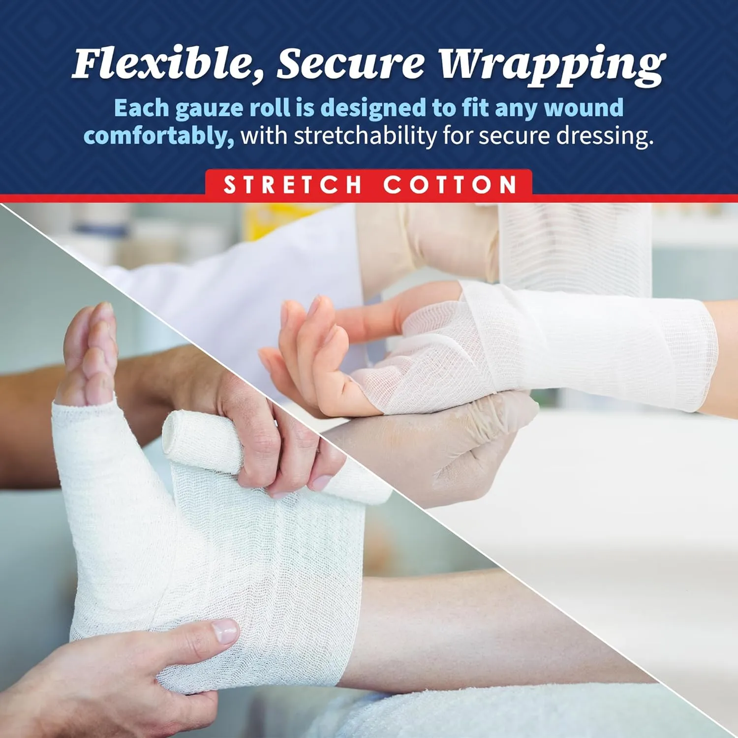 MEDca Gauze Rolls - (36 Pack) 3 in x 4.1 Yards Medical Grade Stretch Bandage for Dressing Wounds and First Aid Kit (3-Inch, 36 Pcs)