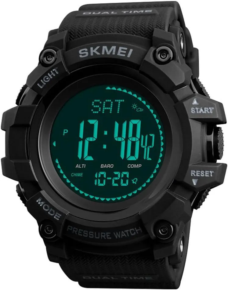 Mens Sports Watches Hours Pedometer Digital Watch Altimeter Barometer Compass Thermometer Weather Men Clock