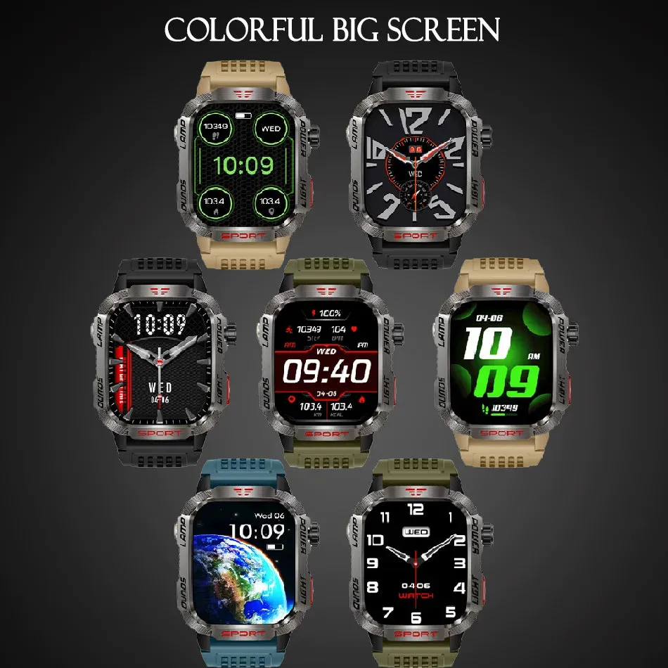 Military GPS Smart Watch Men Flashlight Compass Waterproof Outdoor Sport Tracker Bluetooth Call Smartwatch