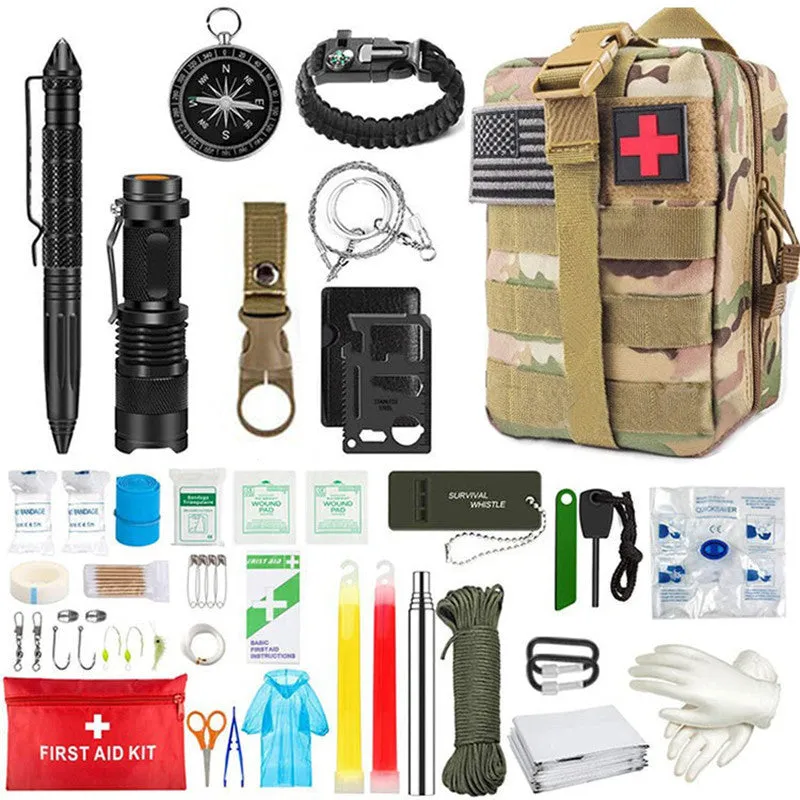 Military Survival Kit with First Aid Supplies