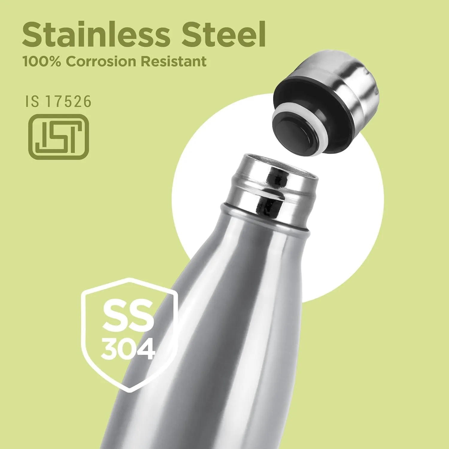 Milton Duo DLX 500 Thermosteel 24 Hours Hot and Cold Water Bottle, 1 Piece, 500 ml, Silver | Leak Proof | Office Bottle | Gym | Home | Kitchen | Hiking | Trekking | Travel Bottle