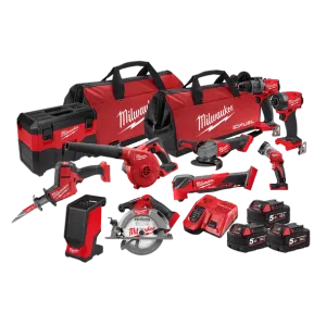 Milwaukee *Limited Edition* 10Pce 18V 3 x 5.0Ah FUEL™ Power Pack Combo Kit M18FPP10A4503B by