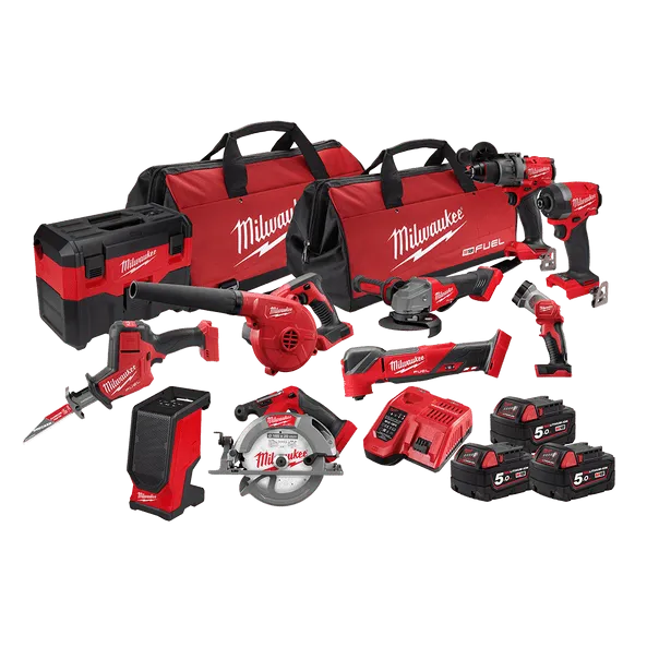 Milwaukee *Limited Edition* 10Pce 18V 3 x 5.0Ah FUEL™ Power Pack Combo Kit M18FPP10A4503B by