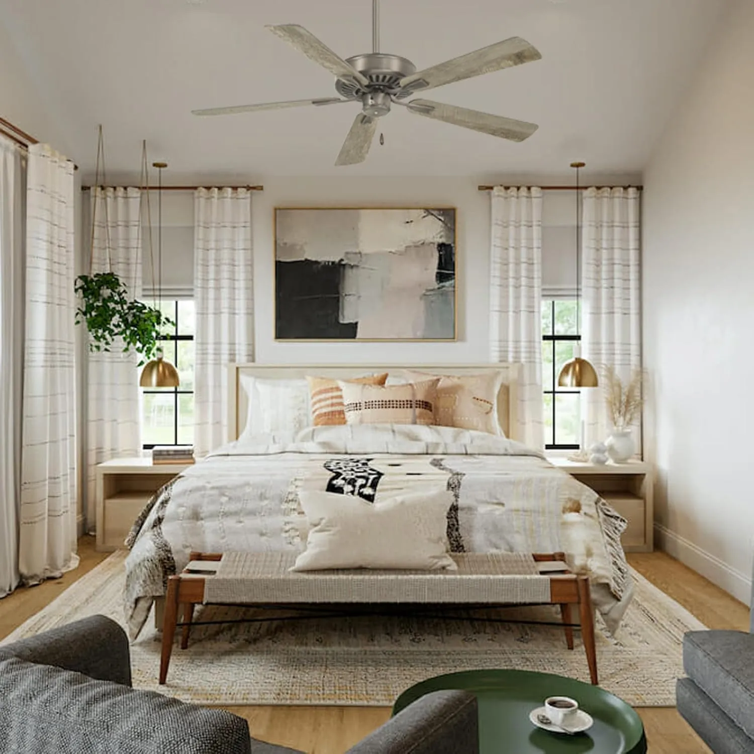 Minka-Aire F556-BNK Contractor Plus 52 Inch Pull Chain Ceiling Fan in Burnished Nickel Finish