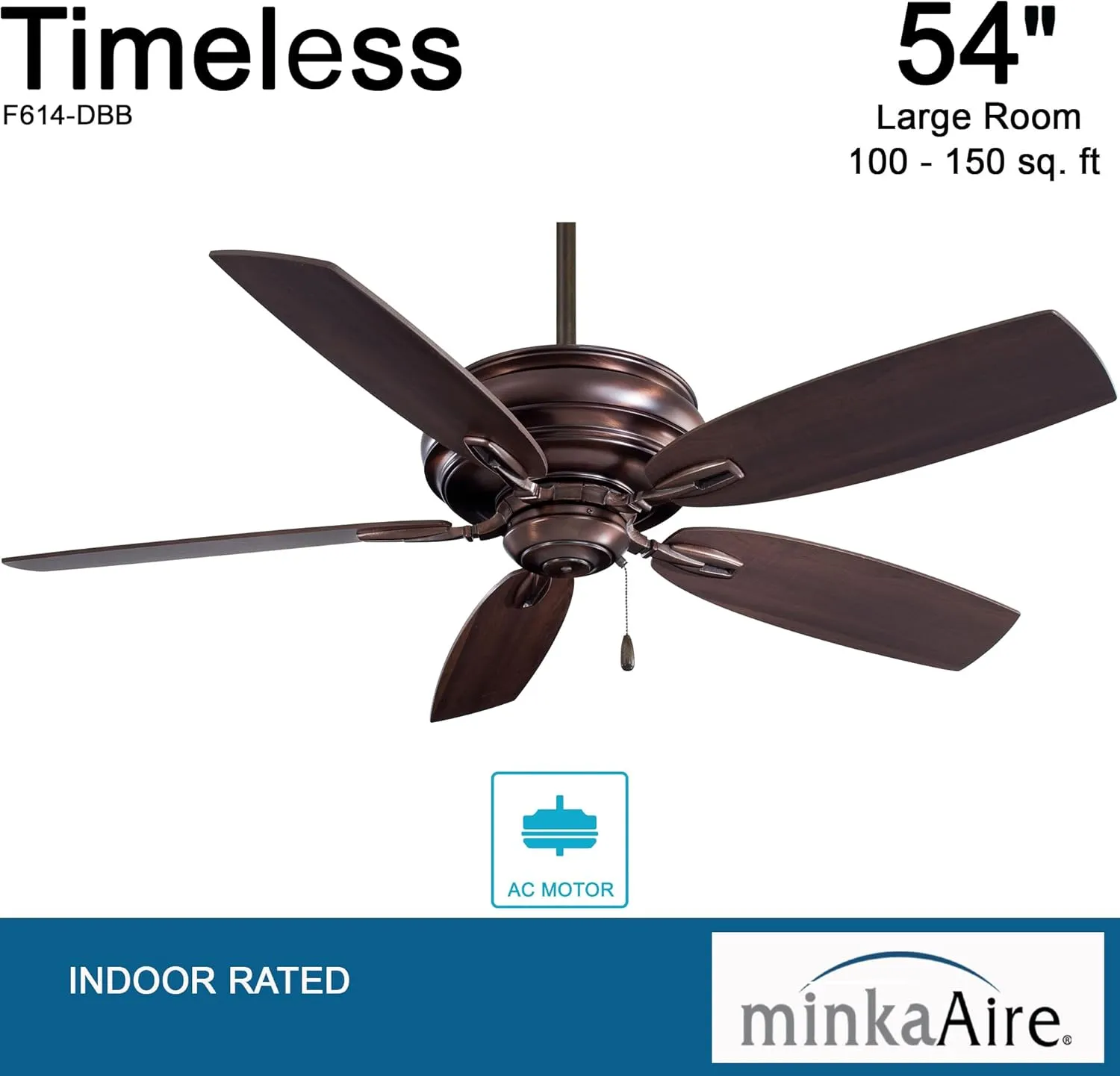 Minka-Aire F614-DBB Timeless 54 Inch Ceiling Fan in Dark Brushed Bronze Finish