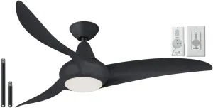MINKA-AIRE F845-CL Light Wave 44" Ceiling Fan, Coal Finish with Remote and Additional Wall Control and 3.5 Inch Downrod……