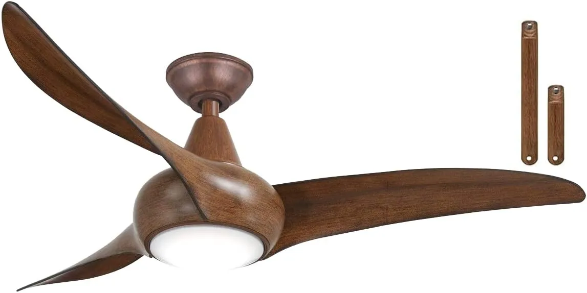 MINKA-AIRE F845-DK Light Wave LED 44" Distressed Koa Low Profile Ceiling Fan with Light, Remote Control and 3.5 Inch Downrod