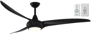 MINKA-AIRE F848-CL Light Wave 65" Ceiling Fan, Black Finish with Remote and Additional Wall Control