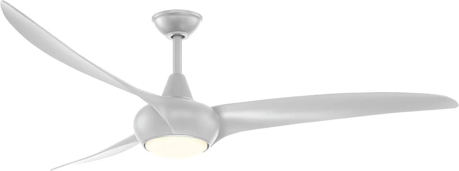 MINKA-AIRE F848-SL Light Wave 65" Ceiling Fan with LED Light and Remote Control in Silver Finish