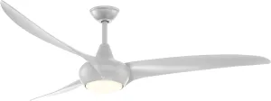MINKA-AIRE F848-SL Light Wave 65" Ceiling Fan with LED Light and Remote Control in Silver Finish