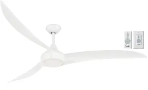 MINKA-AIRE F848-WH Light Wave 65" Ceiling Fan, White Finish with Remote and Additional Wall Control