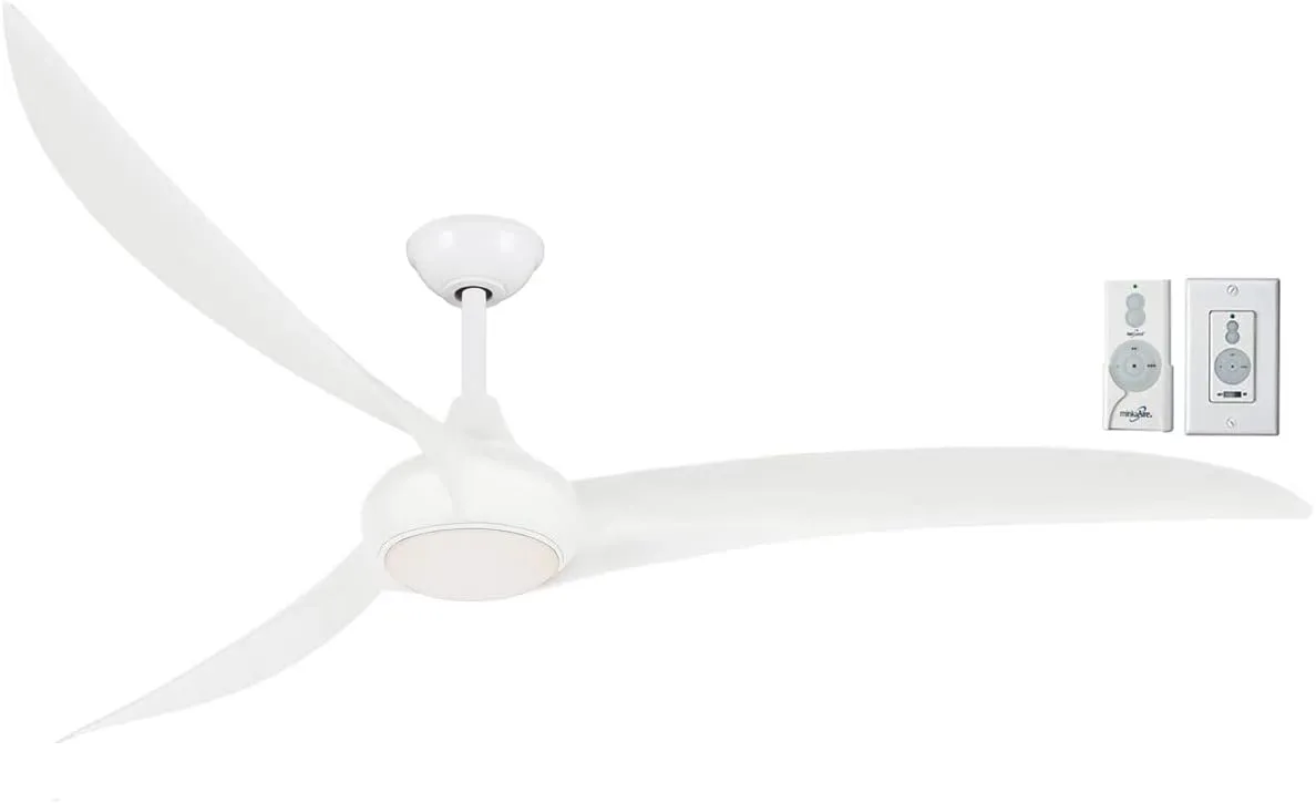 MINKA-AIRE F848-WH Light Wave 65" Ceiling Fan, White Finish with Remote and Additional Wall Control