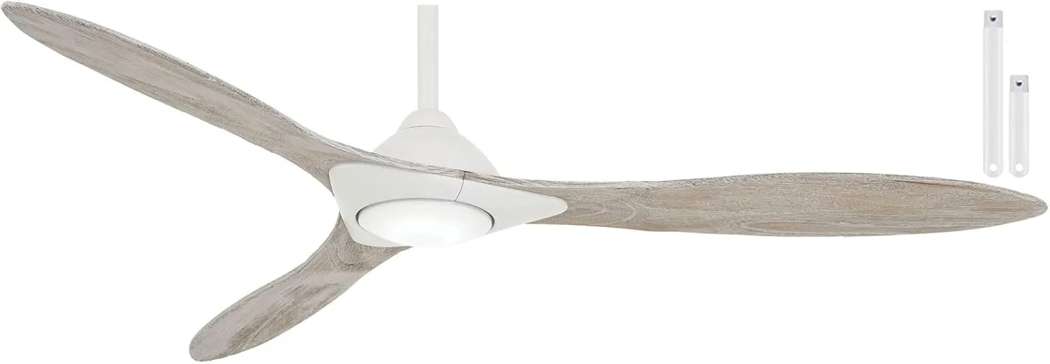 MINKA-AIRE F868L-WHF Sleek 60" Smart Ceiling Fan with LED Light, Remote and Additional 3.5" Downrod