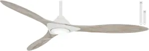 MINKA-AIRE F868L-WHF Sleek 60" Smart Ceiling Fan with LED Light, Remote and Additional 3.5" Downrod