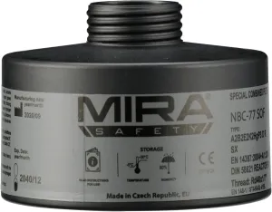 MIRA SAFETY M Gas Mask Filter - Certified CBRN Filter for Full Face Respirator Mask, 40 mm NATO Gas Mask Filter, Longest 20 Year Shelf Life, Vacuum Sealed NBC Filters, Compatible with Mira Gas Mask