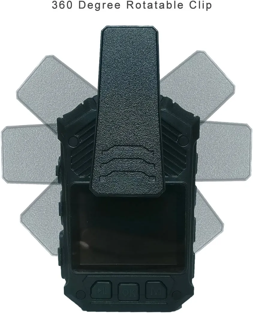 MIUFLY 1296P Police Body Camera with 2 Inch Display, Night Vision, GPS, Built in 128G Memory