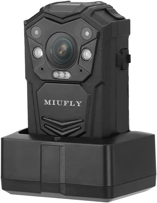 MIUFLY 1296P Police Body Camera with 2 Inch Display, Night Vision, GPS, Built in 128G Memory