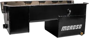 Moroso 20520 Fabricated Steel Oil Pan, 7 Quart Capacity, Small Block Ford 351W in Fox Body Mustang, 9" Rear Depth