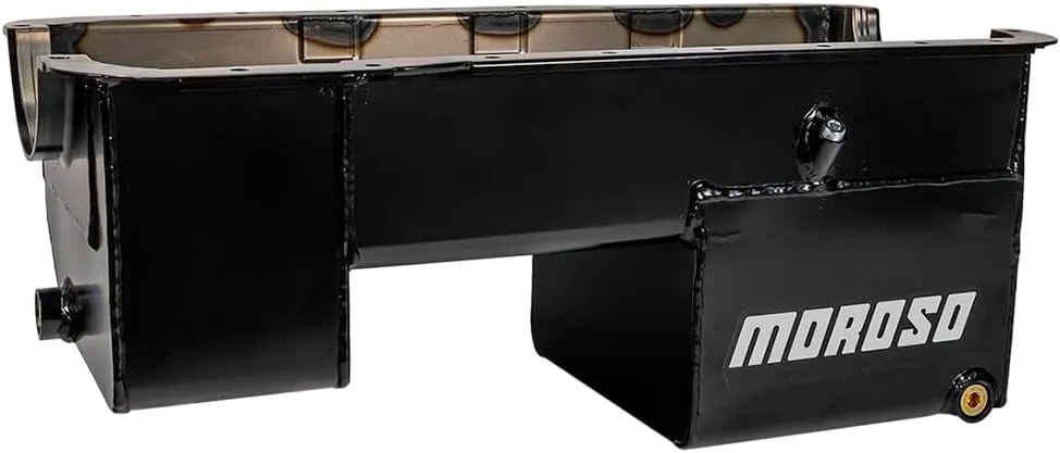 Moroso 20520 Fabricated Steel Oil Pan, 7 Quart Capacity, Small Block Ford 351W in Fox Body Mustang, 9" Rear Depth