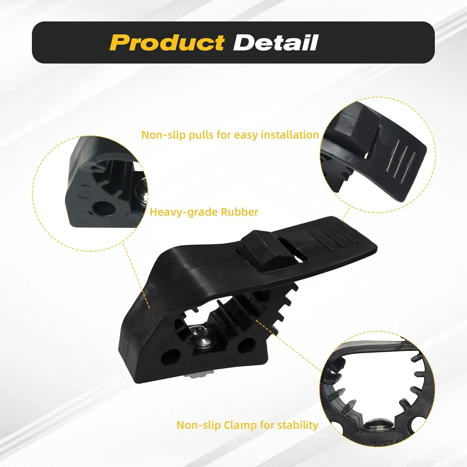 MusixiA 4Pcs Quick Release Shovel Holder Rubber Clamp Grip Mount Kit Fits for Roof Rack from 1"~1.9" in Diameter Tools and Equipment,Universal for Off-Road Vehicles UTVs ATVs Van Trucks Boat Train
