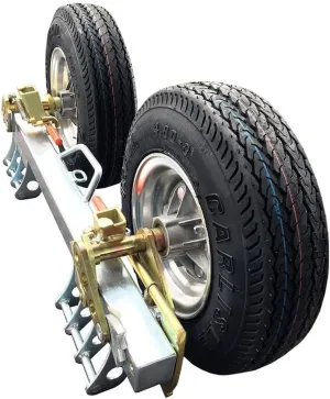 Mytee Products Heavy Duty Aluminum Hi-Speed Towing Dolly Pro Set w/ 4.80” Diameter Tires, Cross Rails, Greasable Hubs & Pry Bar - 3,968 lbs Towing Capacity - Replaces Collins HSD-P4D