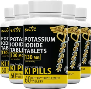 Nature's Fusions Potassium Iodide Tablets 130 mg (Pack of 5) - (300 Tablets) EXP 10/2032 - Ki Pills - YODO Naciente