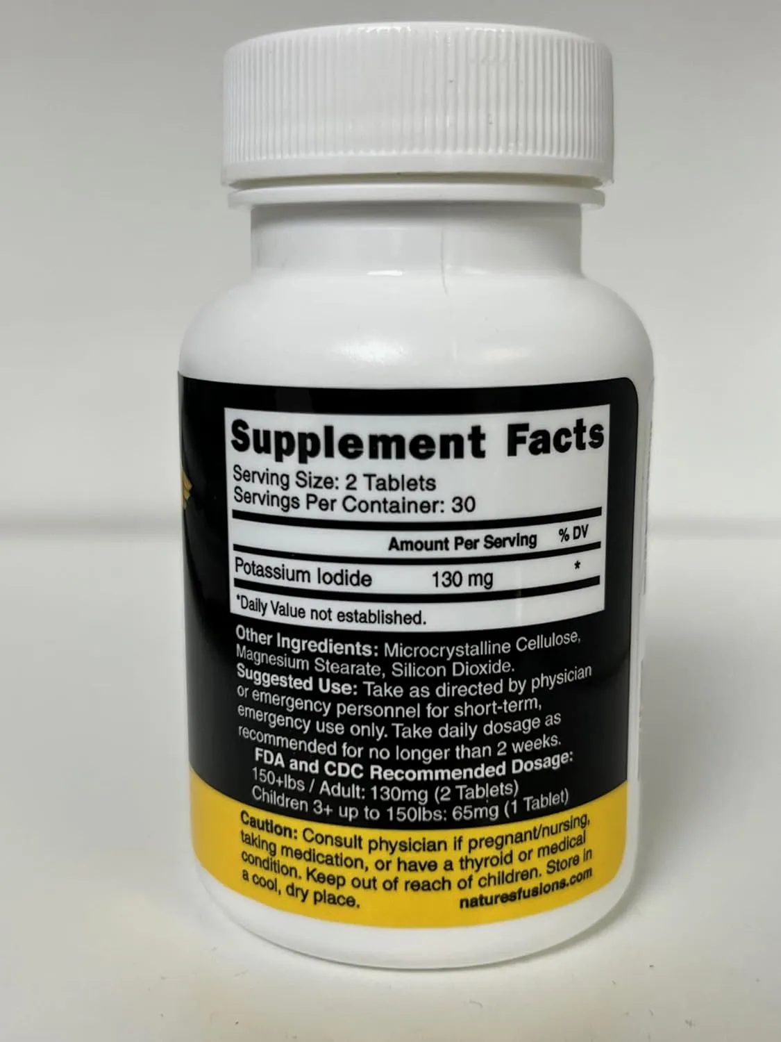 Nature's Fusions Potassium Iodide Tablets 130 mg (Pack of 5) - (300 Tablets) EXP 10/2032 - Ki Pills - YODO Naciente