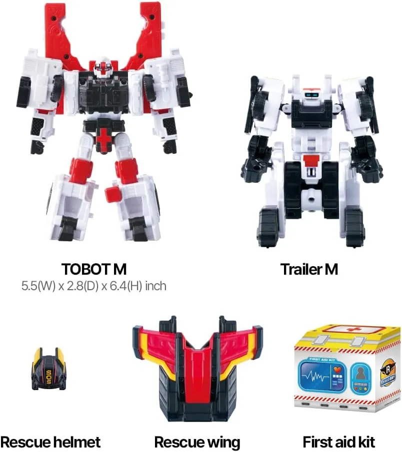 New TOBOT, TOBOT M, Youngtoys Transforming Collectible Vehicle to Robot, Heroes Animation Character Toys for Kids 3 and up Transform Toys Cars, Large Size 6-inch