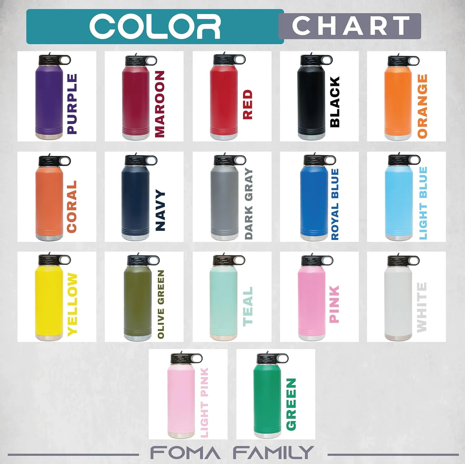 Next Day Shipping, Personalized Laser Engraved 12 20 32 40 oz Water Bottle with Name & Sport Logo, Stainless Steel Double Wall Vacuum Insulated with Lid and Straw Custom Water Bottle (Sport Chart)
