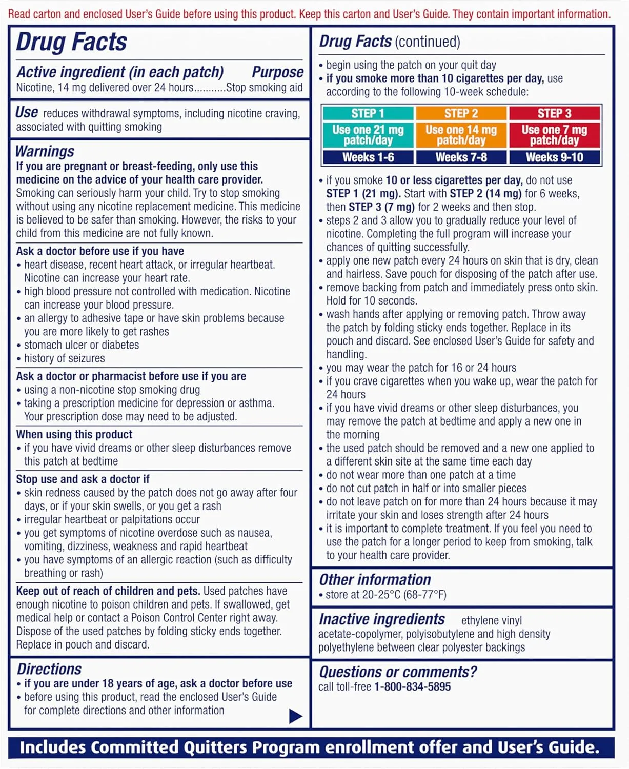 NicoDerm CQ Step 2 Nicotine Patches to Quit Smoking - Stop Smoking Aid, 14 Count (2-Week Kit)