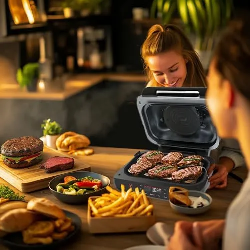 Non-Stick Griddle Pan, Stainless Steel Rack and Air Fryer Liners for Ninja FG551 Smart XL 6-in-1 Indoor Grill, Parts for Ninja Air Fryer Accessories with Disposable Parchment Paper, 100 Packs