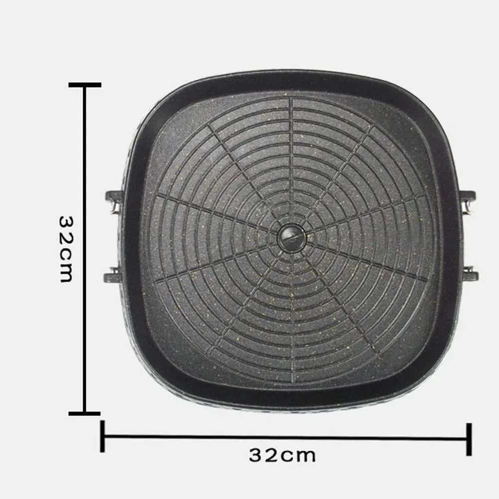 Non-Stick Korean BBQ Grill Pan - Double Layered IndoorOutdoor Cooking