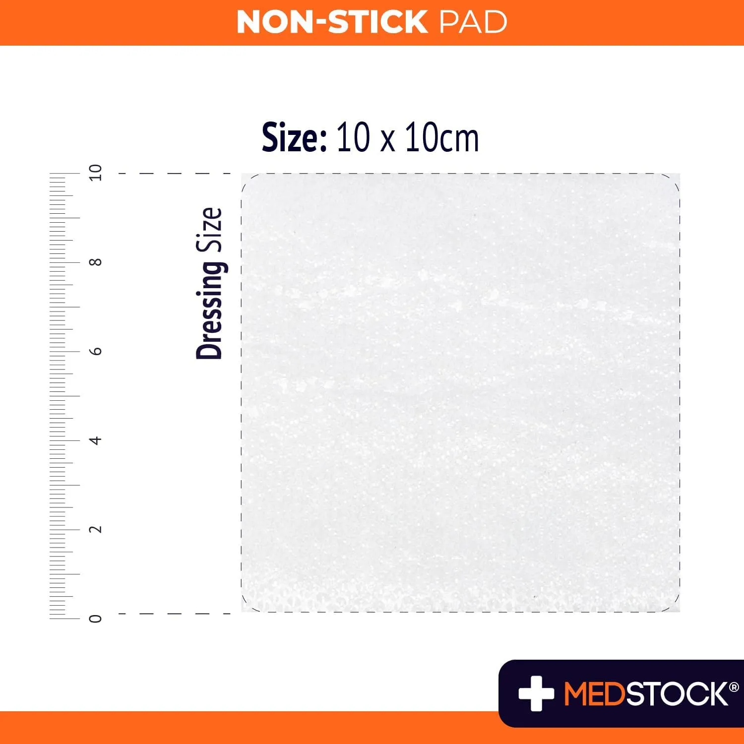 Non-Stick Pad, 4"x4" (Pack of 100), Gauze Pad Dressing, Non-Stick Wound Care, Surgical Grade, Fragile Tissue Protection, High Absorption, Porous Film Skin Contact Layer, Non Woven Fabric