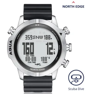North Edge AQUA Men's Smart Diving Watch – 100M Waterproof, Altimeter, Barometer & Compass