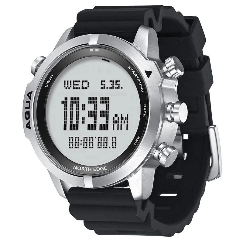 North Edge AQUA Men's Smart Diving Watch – 100M Waterproof, Altimeter, Barometer & Compass