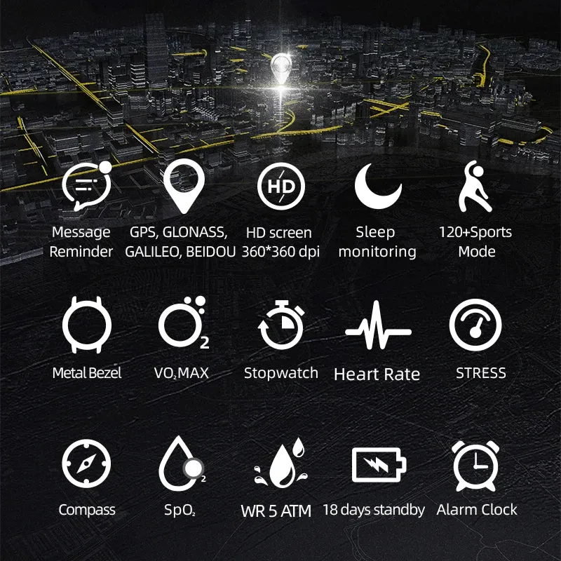 North Edge X-Trek GPS Smartwatch - Accurate Heart Rate and Stress Monitoring with Built-in Compass